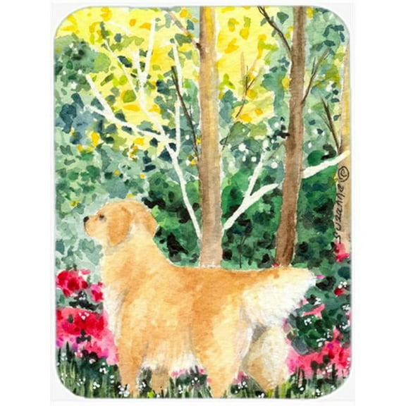 Carolines Treasures Golden Retriever Glass Cutting Board Large 12H x 16W multicolor