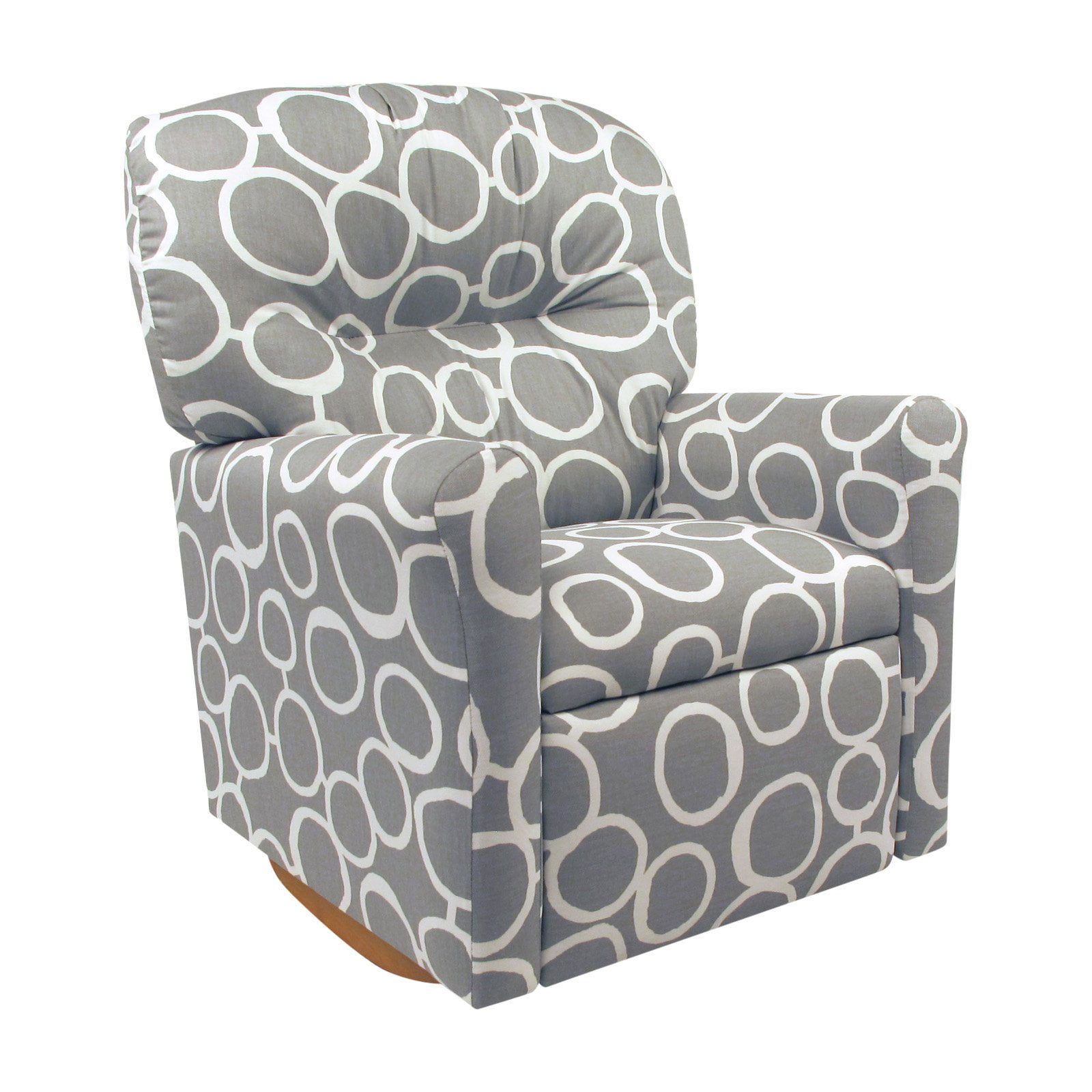 DozyDotes Freehand Circles on Gray Kids Rocking Recliner
