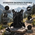 thumbnail image 3 of EZBY 25L Hydration Backpack with FDA Certified 3.0L Water Bladder, Water Resistant Hiking Daypack with Insulated Compartment, Outdoor Gear for Camping, Fishing and Travel, Black, 3 of 9