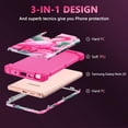 thumbnail image 5 of Meshine Compatible with Galaxy Note 20 Case,Three Layer Heavy Duty Shockproof Protection Hard Plastic Bumper +Soft Silicone Rubber Protective Case for Samsung Galaxy Note 20,Red Flamingo, 5 of 6