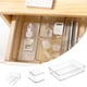 thumbnail image 2 of Separador para cajones de escritorio Organizador de utensilios de cocina y papelería Separador pequeño de plástico transparente, 2 of 8