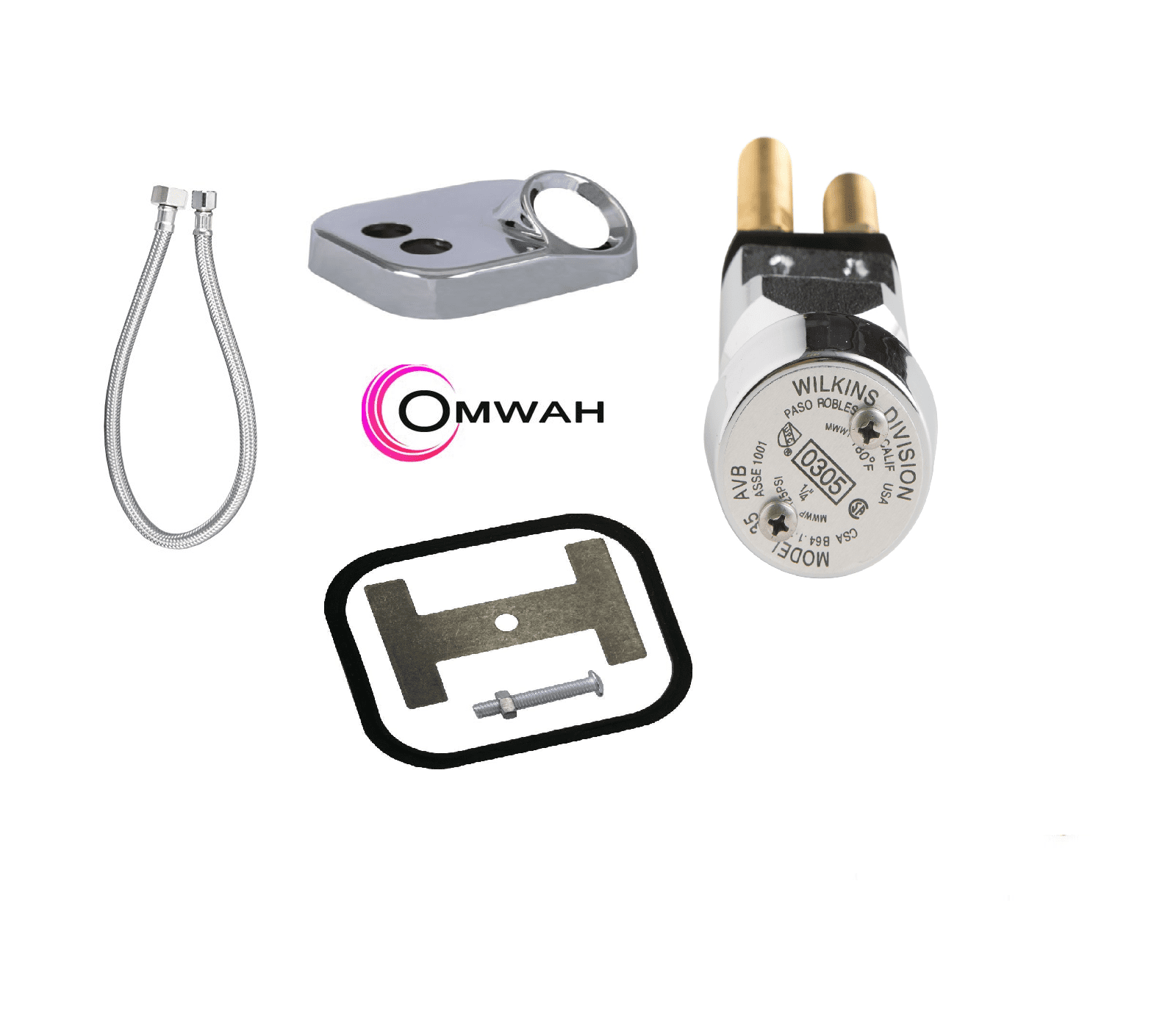 Vacuum Breaker for Shampoo Bowl Salon Use Complete Kit Omwah