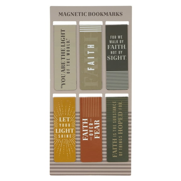 Christian Art Gifts Inspirational Magnetic Bookmark Pagemarker Set for Men & Women: Faith Over Fear, Stylish Multico, (Hardcover)