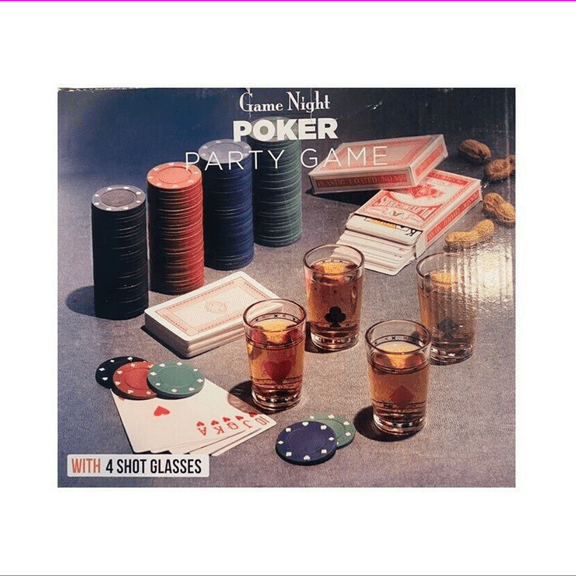 Game Night Poker Party Game With 4 Shot Glases