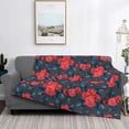 thumbnail image 2 of Rateoe Rose Flowers Pattern Flannel Throw Blanket, Ultra-soft Blanket for Bed, Couch, Car, Hypoallergenic Anti-pilling blanket-40"x30"(Horizontal), 2 of 6