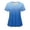 Blue, variant on Women Gradient V-Neck Short Sleeve Color Block Casual Comfy Workout Loose Tops Tshirt Blouse, Yellow XXL