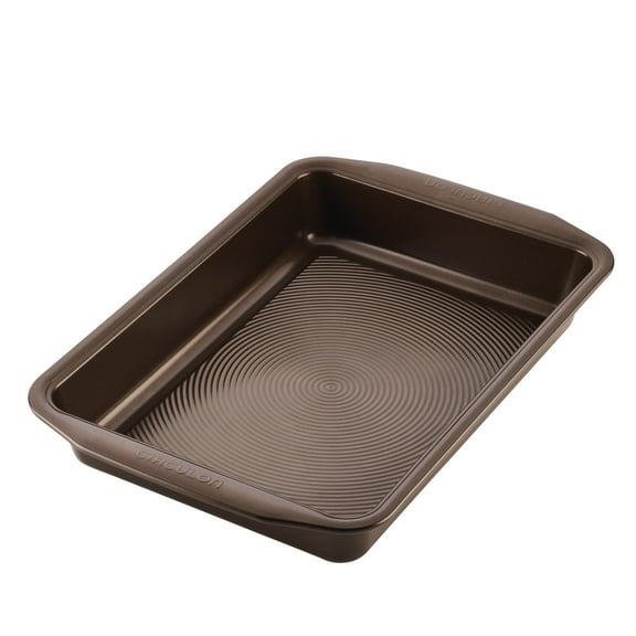 Circulon Nonstick Bakeware 9-Inch x 13-Inch Rectangular Cake Pan, Chocolate Brown