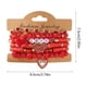 thumbnail image 3 of Juego de 5 pulseras de corazón para San Valentín para mujer, de arcilla polimérica, con cuentas de corazón rojo, pulsera de cerámica, 3 of 6