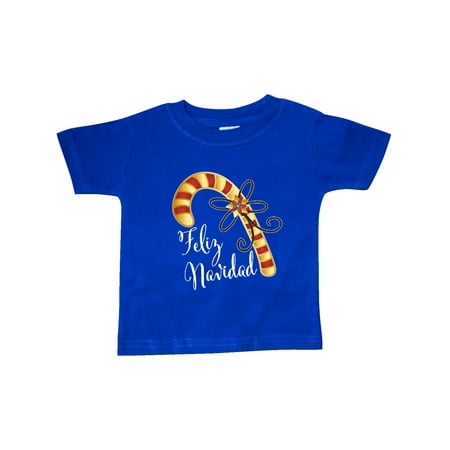

Inktastic Feliz Navidad Red and Gold Candy Cane Gift Baby Boy or Baby Girl T-Shirt