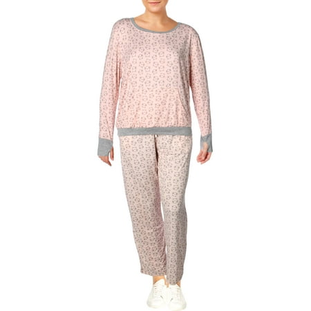 Pillow Talk Womens Hello Kitty Contrast Trim Pajama Set Pink XL