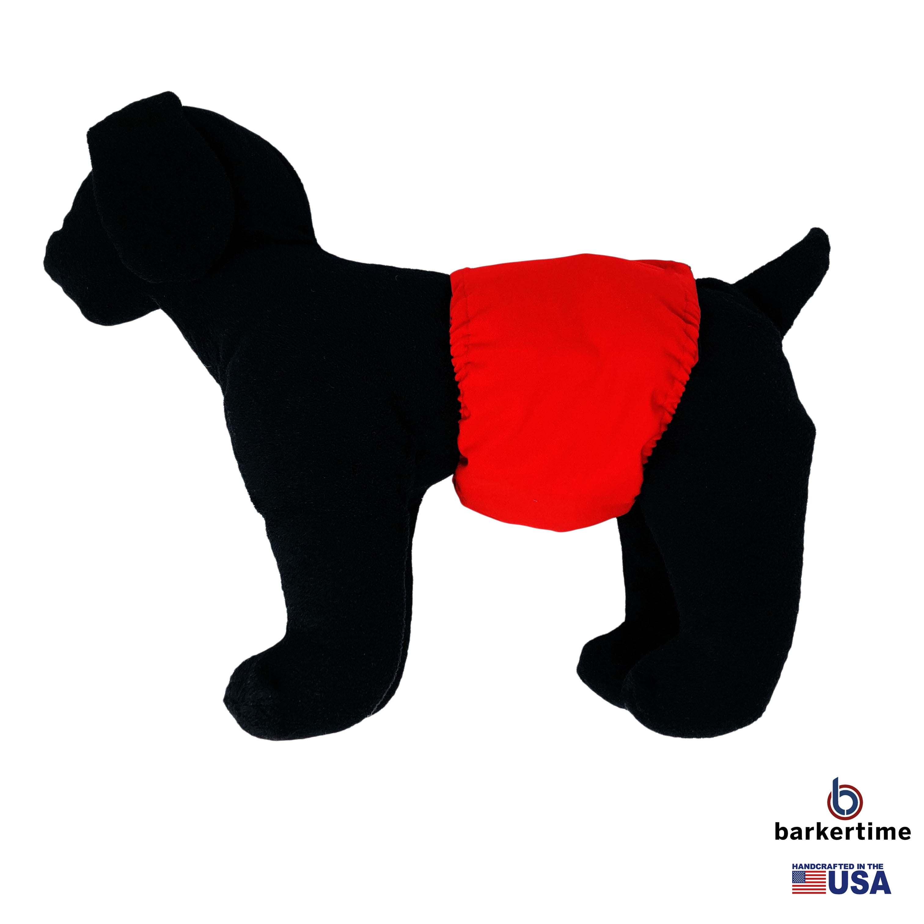 Barkertime Cherry Red Washable Dog Belly Band Male Wrap - Made in USA