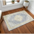 thumbnail image 3 of Well Woven Machine Washable Nile Tarifa Vintage Bohemian Medallion Floral Border Yellow 2'6" x 3'9" Accent Doormat, 3 of 6