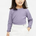 thumbnail image 2 of yocbz Girls T Shirts Girls Sweatshirts, Fall Winter Solid Color Long Sleeve Crew Neck Toddlers Kids Tops for Girls Boys Purple,Size for 3-4 Years, 2 of 8
