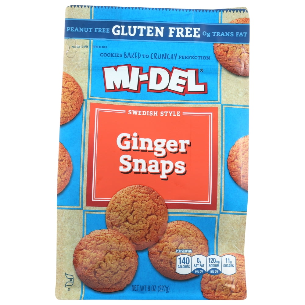 MiDel Cookies, Swedish Style Ginger Snaps, 8 Oz.