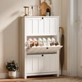thumbnail image 2 of HOMCOM Armoire à Chaussures Étroite avec 3 Tiroirs Basculants, Armoire de Rangement pour Chaussures, Blanc, 2 of 10