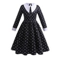 thumbnail image 1 of Vestido de malla de la película Wednesday Cosplay para niña, vestidos de fiesta, Disfraces de Halloween, 4-12 años, 1 of 3