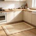 thumbnail image 4 of Absorbent Kitchen Bath Mat 20x31 Inch Fan Edge Jute Print Non Slip Silicone Back Floor Rug for Bathroom Sink, 4 of 6