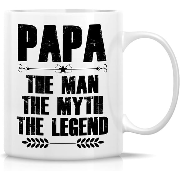 Funny Mug - Papa The Man The Myth The Legend 11 Oz Ceramic Coffee Mugs - Funny, Sarcasm, Sarcastic, Motivational, Inspirational birthday gifts for dad, papa, father, friends, father's day gift