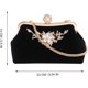 thumbnail image 2 of Bolso de noche SSuperp para mujer con diamantes de imitación negro con cadena desmontable, 2 of 5