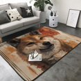 thumbnail image 3 of Area Rugs For Living Room Decor - Vintage Shiba Inu Art Soft Anti Slip Throw Washable Rugs 5x7 For Bedroom, Indoor Carpet For Bedroom Living Room 80x58In, 3 of 7