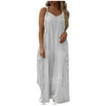 thumbnail image 2 of Wiyuqeen Overalls for Women Loose Fit Sleeveless Bib Cargo Jumpsuits Solid Baggy Wide Leg Rompers Lightweight Summer Jumpers with Pocket, 2 of 7