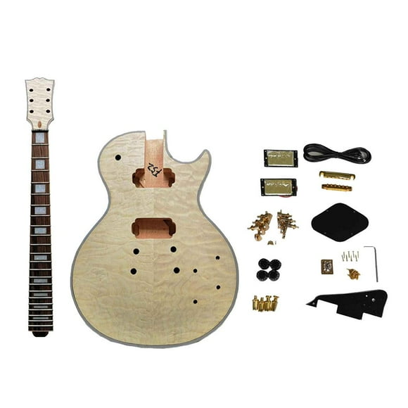 pitrice Water Rippling Maple LP electric guitar kit body neck maple material core