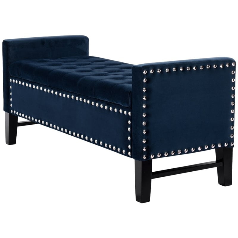 PoshLiving Genesis Storage & Tufted Bench, Navy Blue - Walmart.com