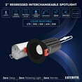 thumbnail image 6 of Luxrite 2" LED Recessed Lighting, 15W, 5CCT 2700K-5000K, 1000LM, Dimmable, Wet Rated, Black 4-Pack, 6 of 8