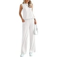 thumbnail image 4 of PRETTYGARDEN Women's Summer 2 Piece Set Loose Tank Top Wide Leg Pants Casual Matching Lounge Travel Outfits Tracksuit, 4 of 8