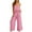 Pink, variant on UVEASISHA Cotton Linen Set for Women Boho Summer Beach Outfits 2 Piece Sleeveless Cropped Tank Tops and High Waist Wide Leg Pant Sets Green M