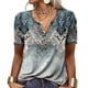 thumbnail image 1 of Tops Camisetas de cuello redondo y manga larga para mujer Blusas tipo túnica Blusa estampada Camisa elegante informal para mujer con tapeta de botones (multicolor, S-XXL), 1 of 4