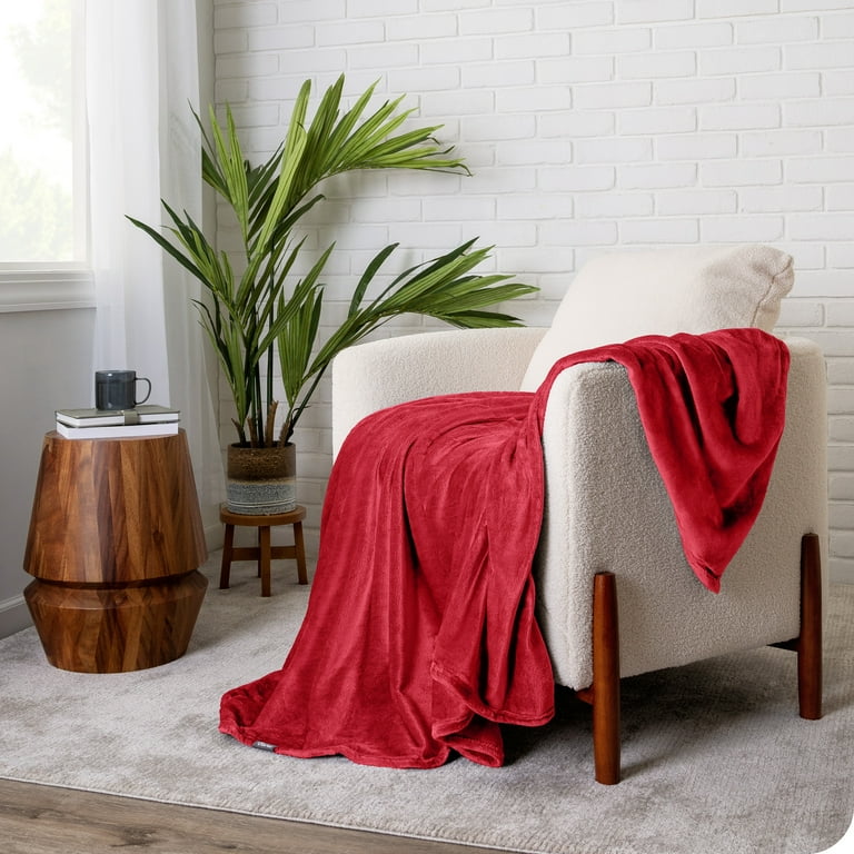 Bare Home Super Thick Extra Cozy Microplush Fleece Blanket 300 GSM Twin Twin XL Red Walmart