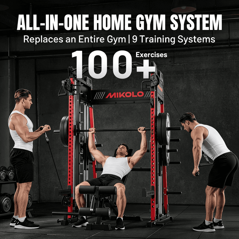 Mikolo, Smith Machine All-in-One Power Rack with Adjustable