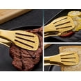 thumbnail image 5 of Pinzas doradas para servir alimentos, alicates de acero inoxidable, utensilios de cocina, pinzas para cocinar, parrilla hueca gruesa, paquete de 2 de 11 pulgadas, 5 of 5