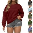 thumbnail image 5 of Fancifize Womens Fleece Sweatshirts Oversized Crewneck Long Sleeve Pullover Casual Tops Comfy Fall Fashion Outfits Winter Clothes, 5 of 5