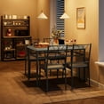 thumbnail image 5 of Small Dining Table Set for 4, Wooden Kitchen Table with 4 Upholstered Chairs, Space Saving Compact Dining Table with Corner Guard, Ideal for Kitchen, Dining Room, and Small Area, Gray, 5 of 9