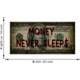 thumbnail image 5 of HFDF Canvas Money Wall Art Money Never Sleeps spirational Dollar Artwork Poster Canvas Patg Ready to Hang-es 18x12inch Framed, 5 of 6