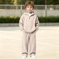 thumbnail image 5 of HAYIMI Boys Knit Hoodie Sweatshirt Casual Two Piece Outfit Sets Long Sleeve Pullover Tops With Pants Toddler Youth Matching Clothes Sets Trendy Clothing Sets, 5 of 7