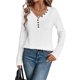 thumbnail image 2 of Camisetas de Punto Suaves y Transpirables para Mujer, con Cuello en V, Botones, Larga, Corte Holgado, Cálidas, Tipo Suéter 5XL, 2 of 10