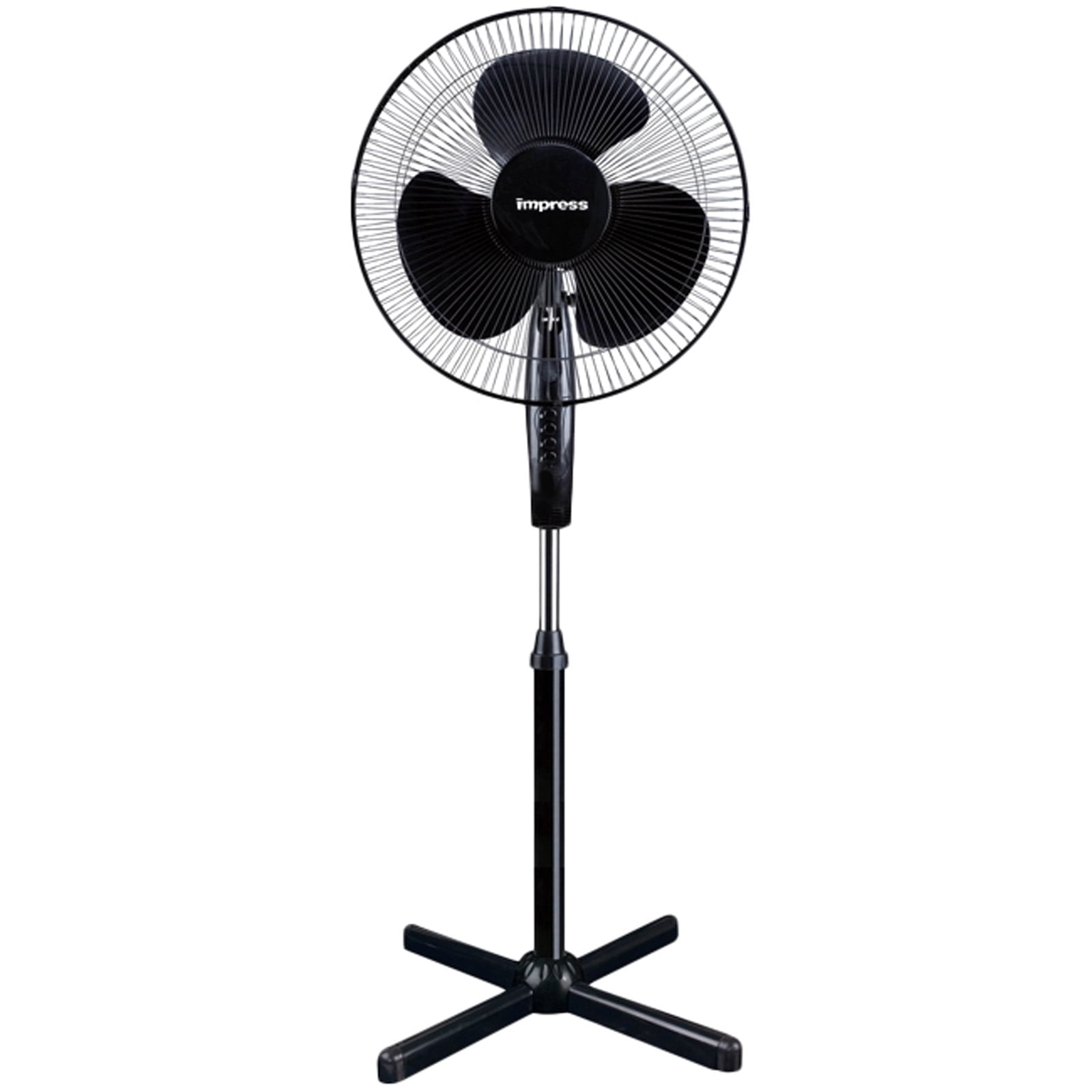 2pk Comfort Zone CZST161BTE 3-Speed 16-inch Oscillating Pedestal Fan with Folding Base and Adjustable Height and Tilt