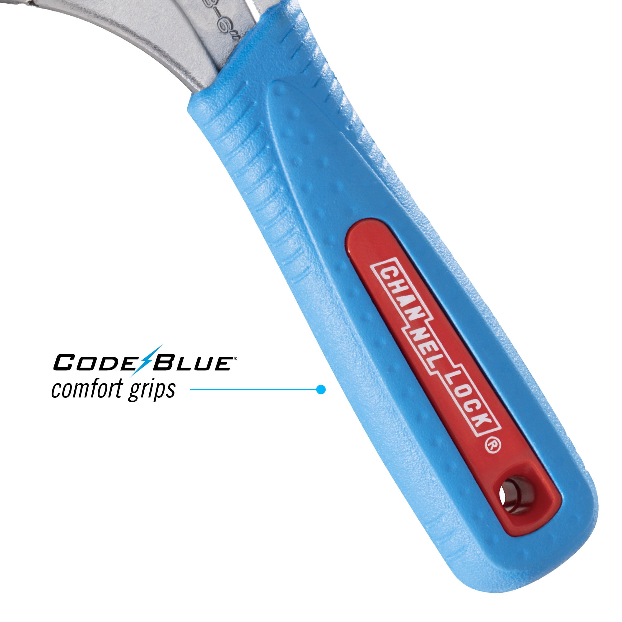 CHANNELLOCK 6-inch CODE BLUE WideAzz Adjustable Wrench, Precise 1.34-inch Wide Mouth Jaw Capacity (6WCB)