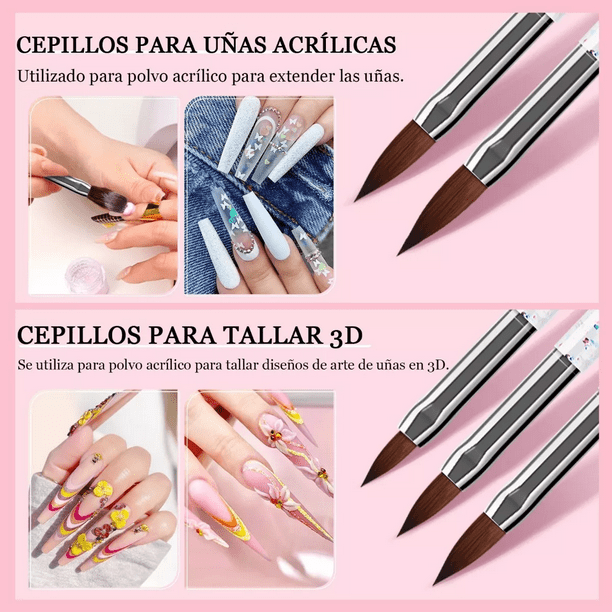 Kit De Pinceles Para Uñas Acrilico Manicura y Decoración 31 Pz