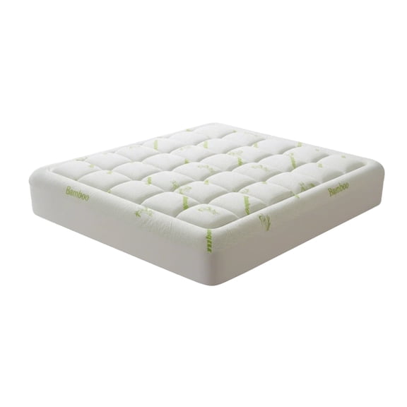 Nextay Bamboo Viscose Mattress Topper, Breathable Soft Mattress Topper with Full Elastic Skirt & Deep Pockets for Back Pain Relief, Full Size, Green