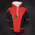 thumbnail image 2 of Unisex Spider Superhero Cosplay Hoodie, 3D Web Printed Long Sleeve Drawstring Hooded Sweatshirt Pullover for Halloween Party, Black, L, 2 of 4