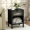 thumbnail image 6 of Modern Black Nightstand,Side Table with Acrylic Drawer, Bedside Table with Storage,Couch End Table for Living Room, Bedroom,Small Space,Easy Assembly,Black, 6 of 12