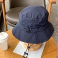 thumbnail image 4 of Sunsanly Waterproof Bucket Rain Hat with Chin Strap Quick Dry Packable Boonie Sun Hat Safari Hat UV Protection-Navy Blue, 4 of 8