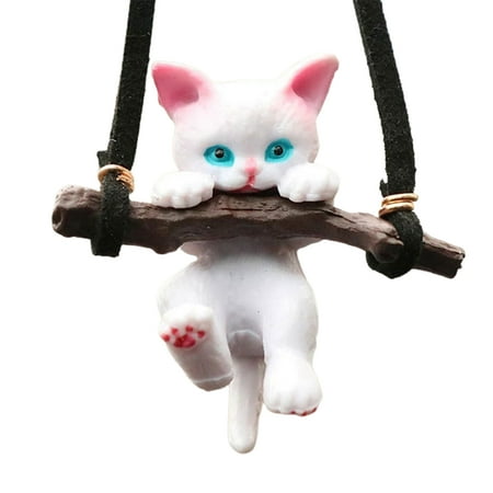 

Yoone Car Pendant Decorative Cute Resin Branch Cats Shape Rearview Mirror Pendant for Decorating