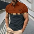 thumbnail image 2 of DDAPJ pyju Golf Shirts for Men Moisture Wicking Short Sleeve Aztec Print Polos Shirt Summer Casual Stylish Collared Tops Holiday Sales Navy L, 2 of 6