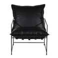 thumbnail image 2 of Porter Designs Hagen Leather & Iron Metal Accent Chair in Black, 2 of 8