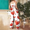 thumbnail image 6 of Cavosen Rompers for Women Valentines Oversized Linen Jumpsuits Button Long Overalls with Pocket Heart Summer Cute Rompers, 6 of 6
